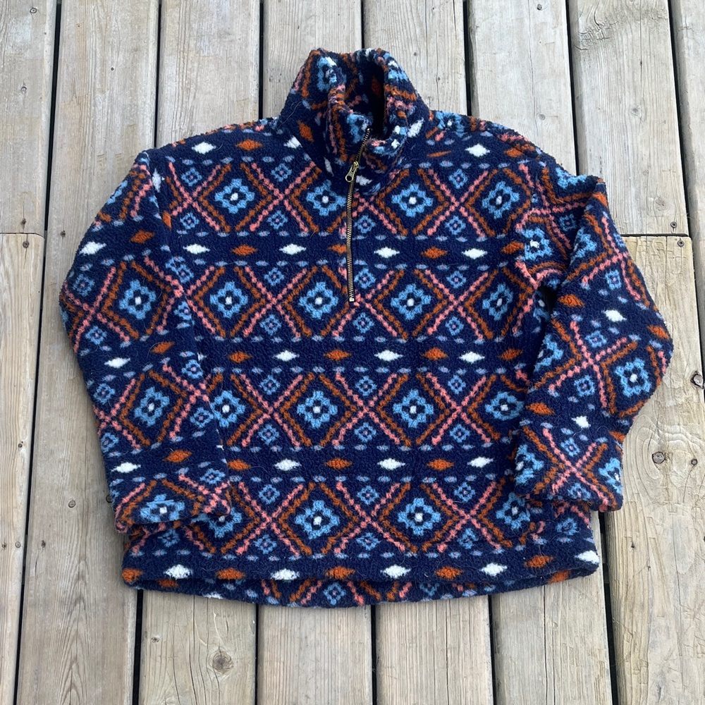 Old Navy Aztec Print  Sherpa Fleece Pullover Size Medium